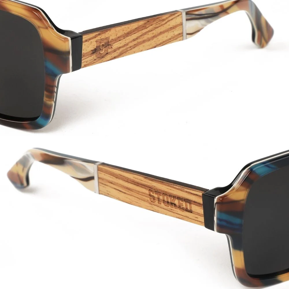 Navagio Acetate Sunglasses Aqua Amber + Grey Lens - Image 3