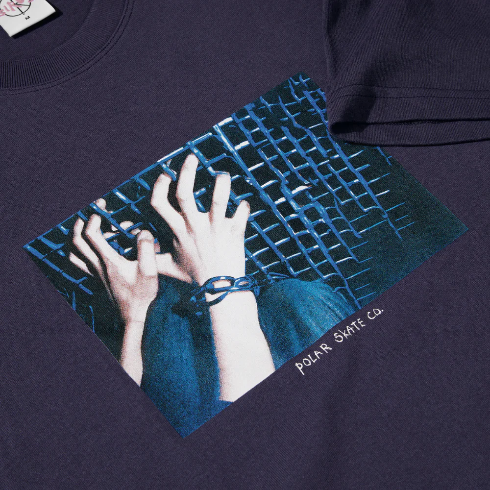 Caged Hands T-shirt Dark Violet - Image 3