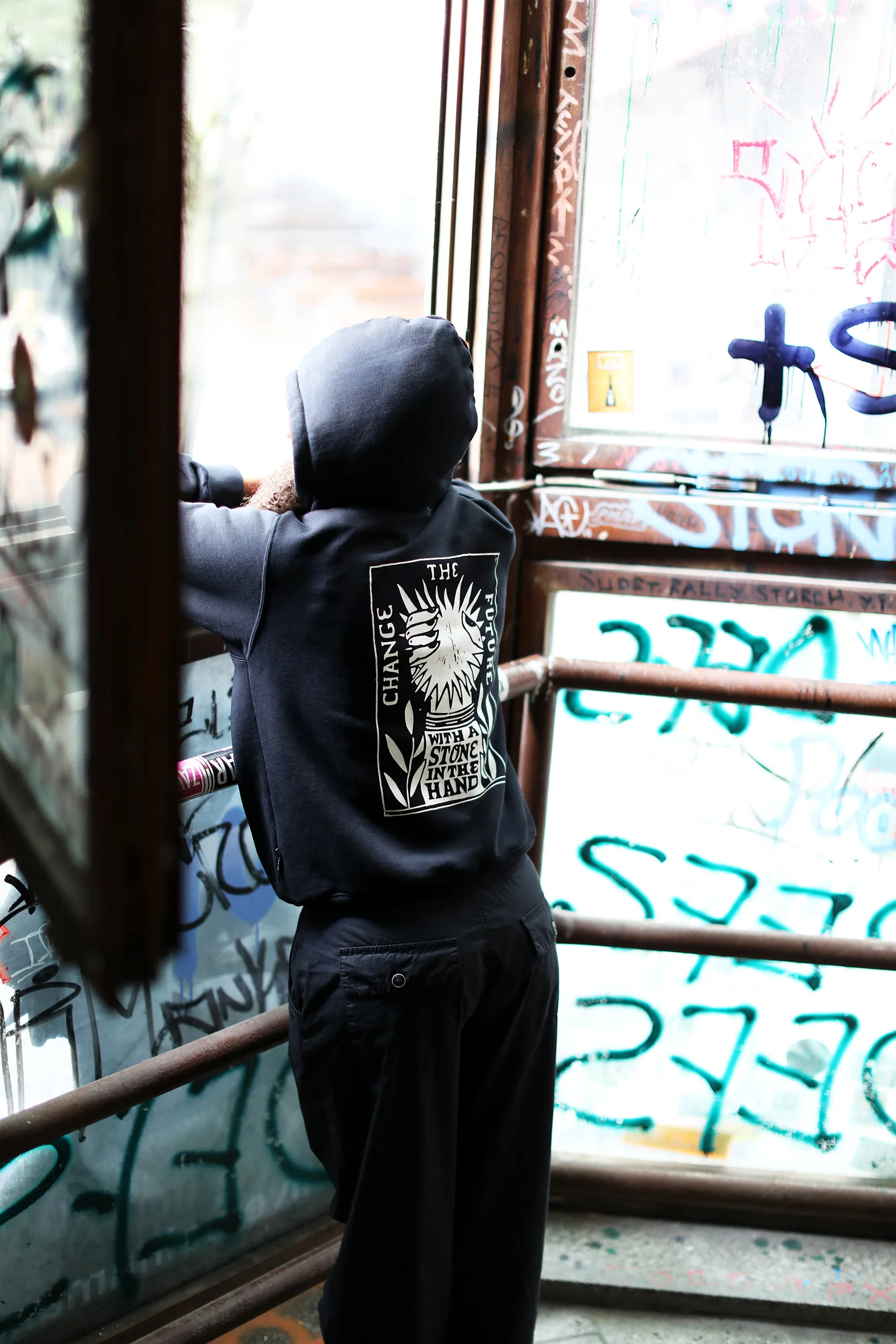 Womens Change Hoodie Black - Image 3