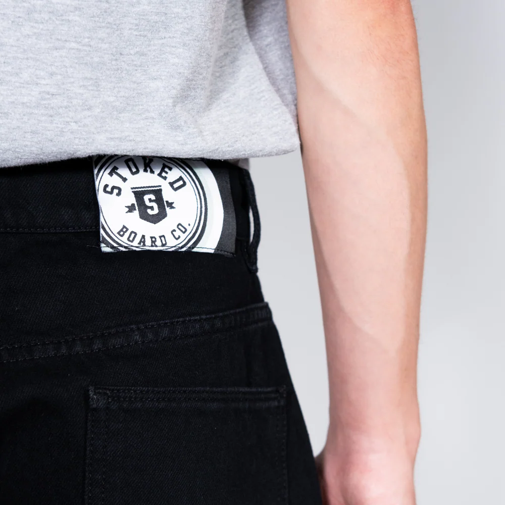 Charger Baggy Denim Pants True Black - Image 5