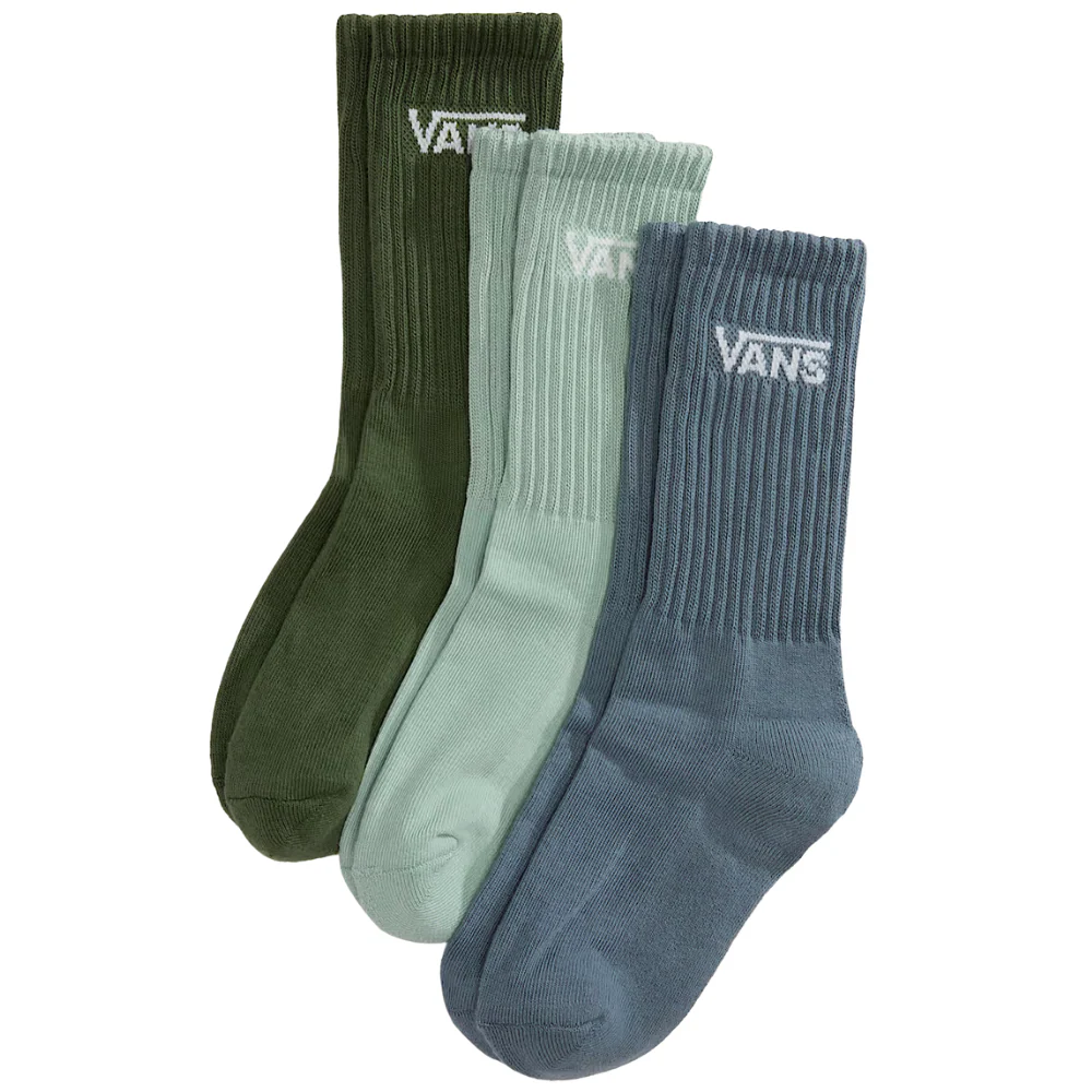 Kids Classic Crew Socks 3-Pack Gray Olive - Image 2