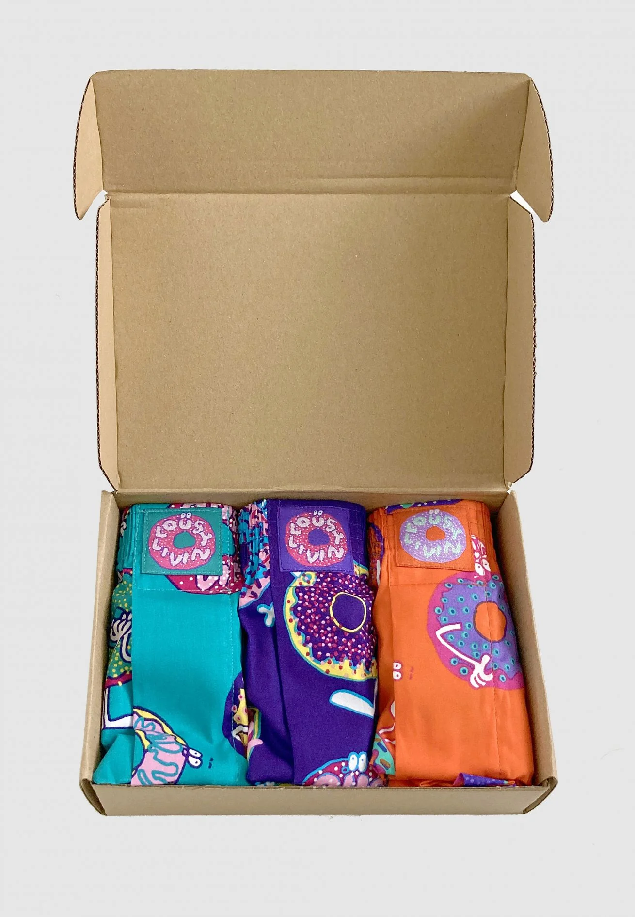 Donuts 3pack Boxershorts Navy/ Blue/ Orange - Image 2