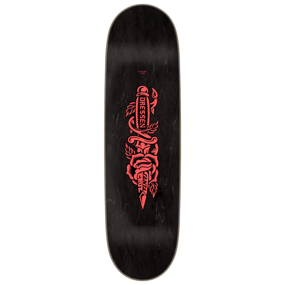 Dressen Rose Dagger Blue 8.7" Skateboard Deck - Image 2
