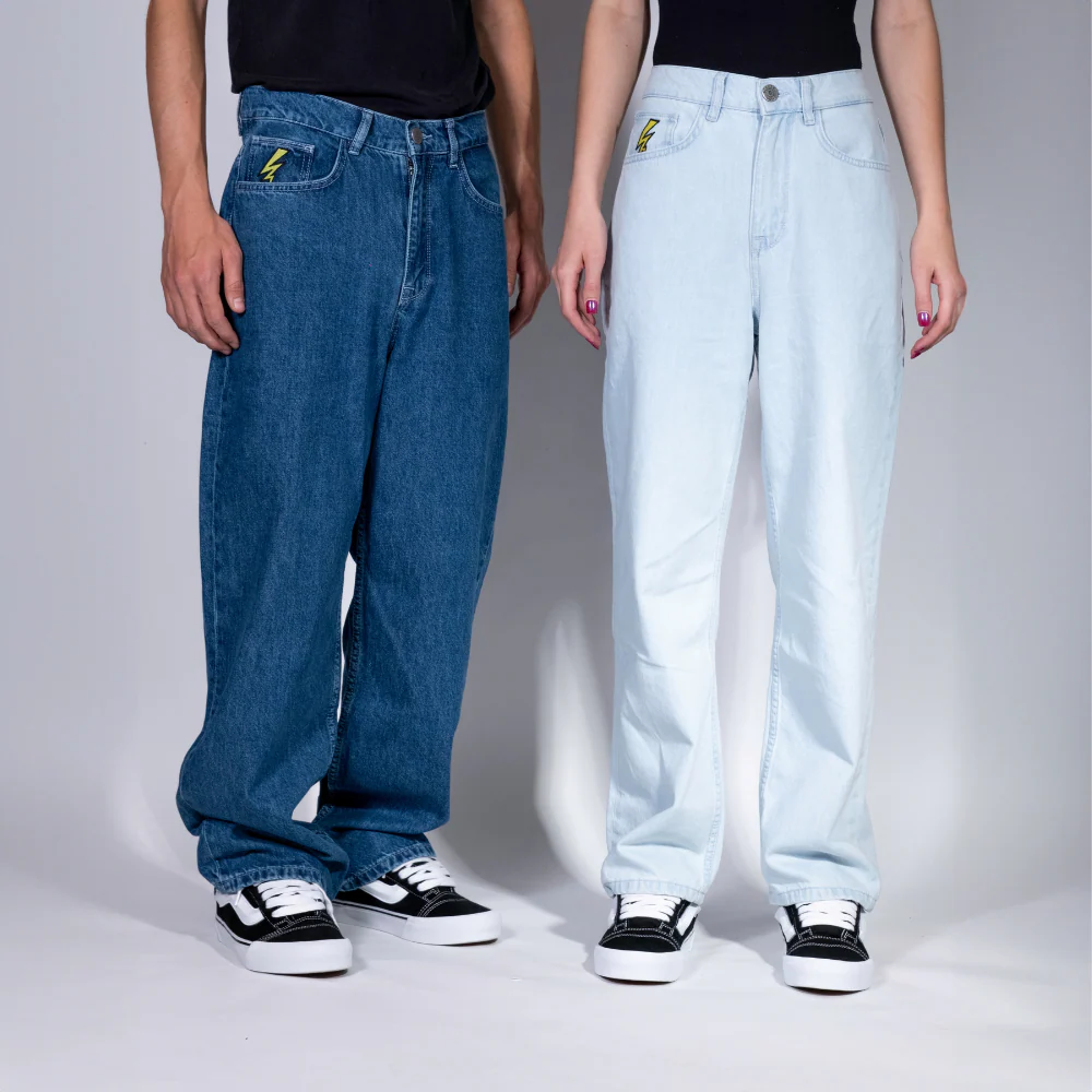 Electric Baggy Denim Pants Dark Blue - Image 6