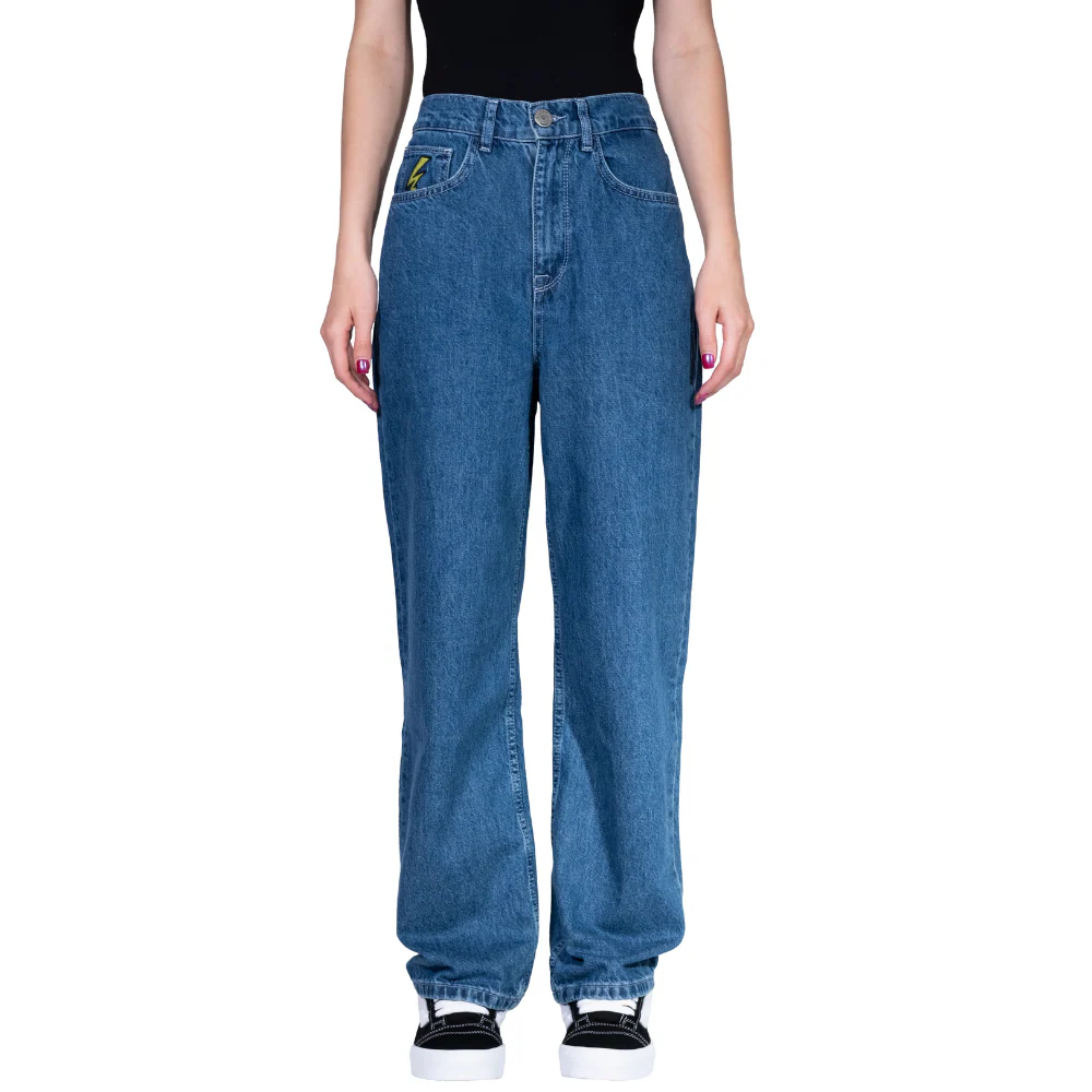 Electric Baggy Denim Pants Dark Blue - Image 7