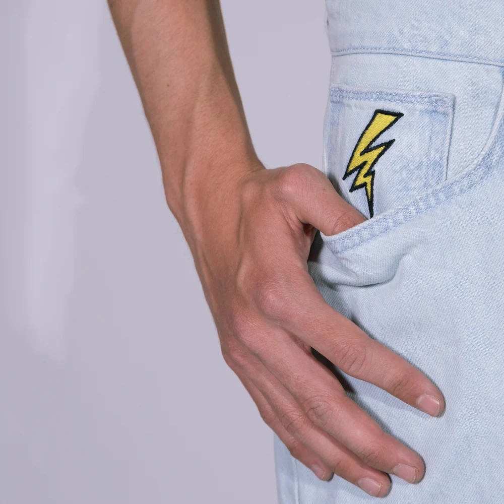 Electric Baggy Denim Pants Light Blue - Image 4