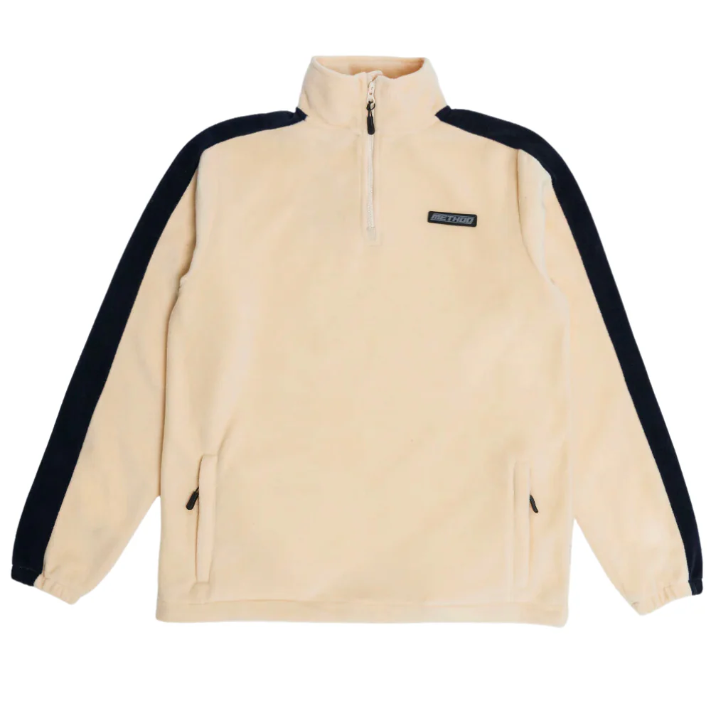 Fast Times 1/4 Zip Fleece Oat/Navy - Image 2