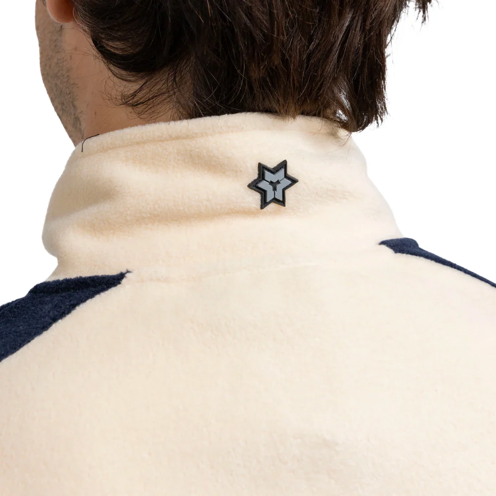 Fast Times 1/4 Zip Fleece Oat/Navy - Image 7