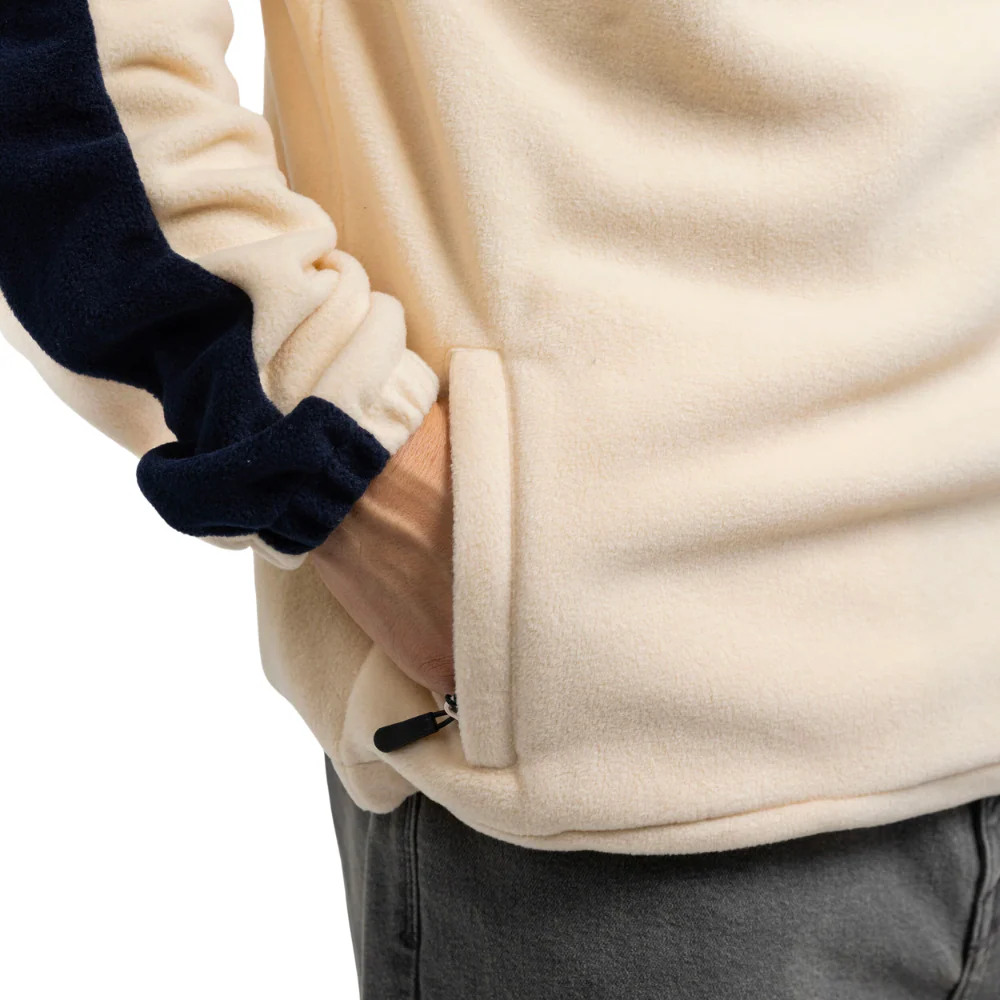 Fast Times 1/4 Zip Fleece Oat/Navy - Image 8