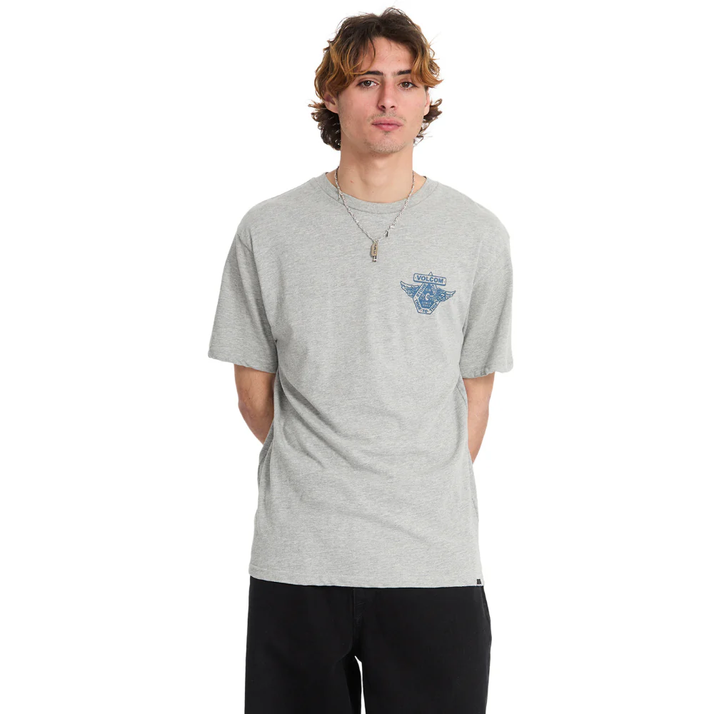 Free Wheel T-Shirt Heather Grey - Image 2