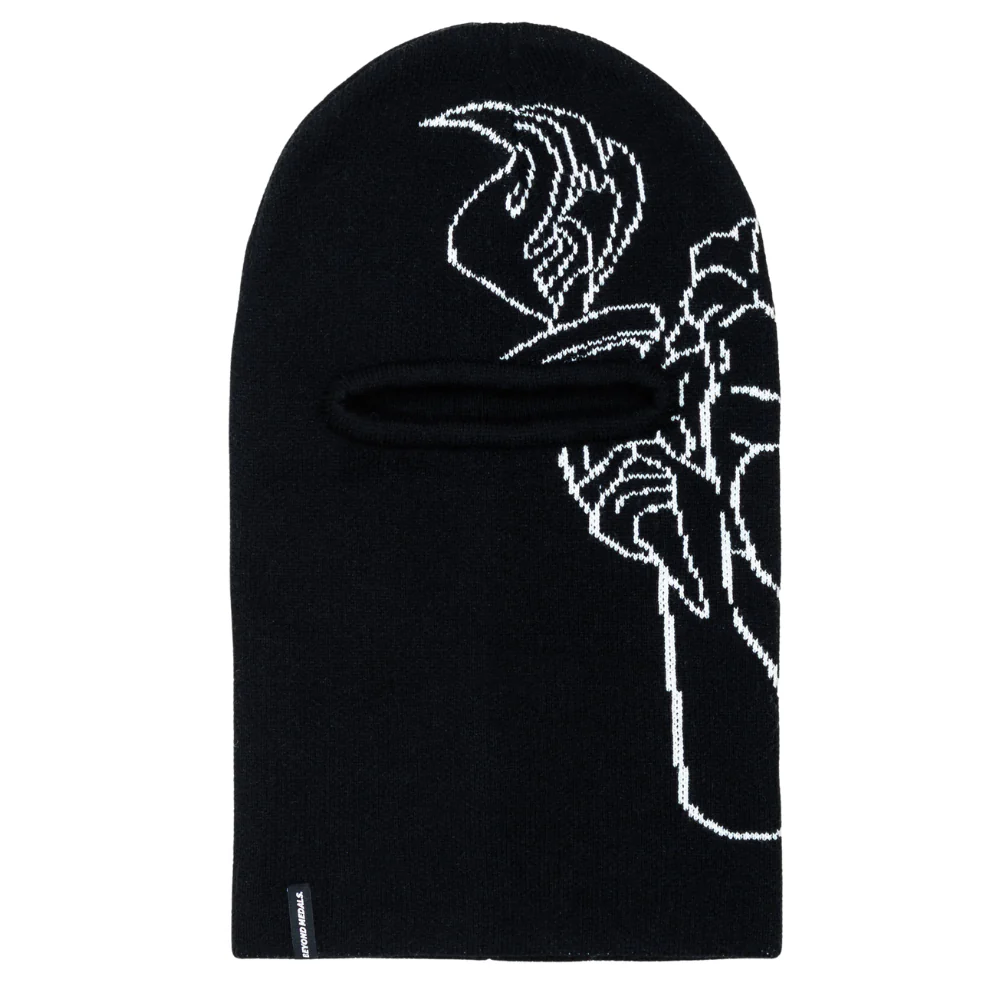 Jacquard Knit Balaclava Black - Image 3