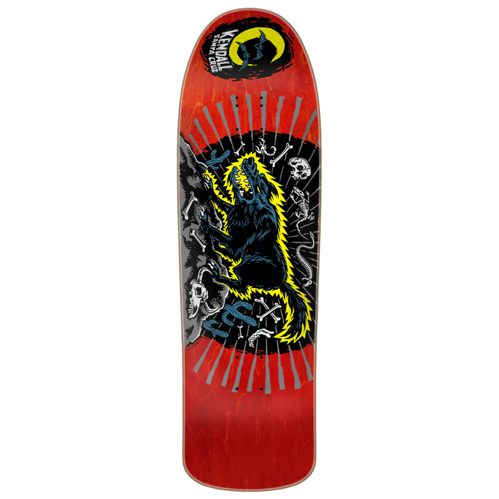 Kendall Wolf Reissue Red 9.25" Skateboard Deck - Image 2