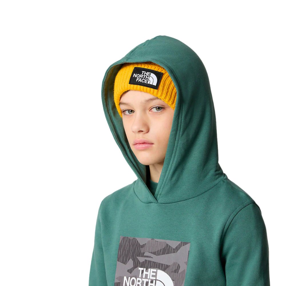 Kids Box Hoodie Dark Sage/Asphalt Grey Rain Camo Print - Image 3