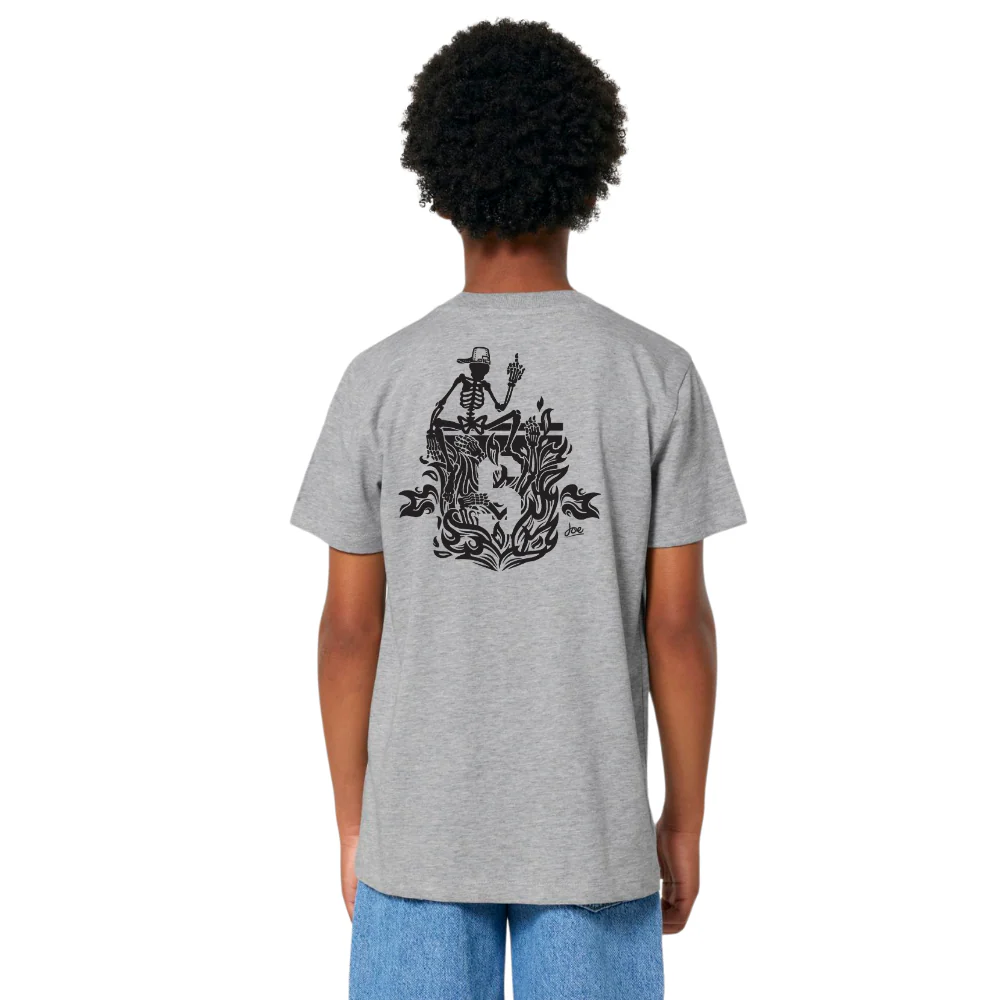 Kids Burning Man T-shirt Heather Grey - Image 2