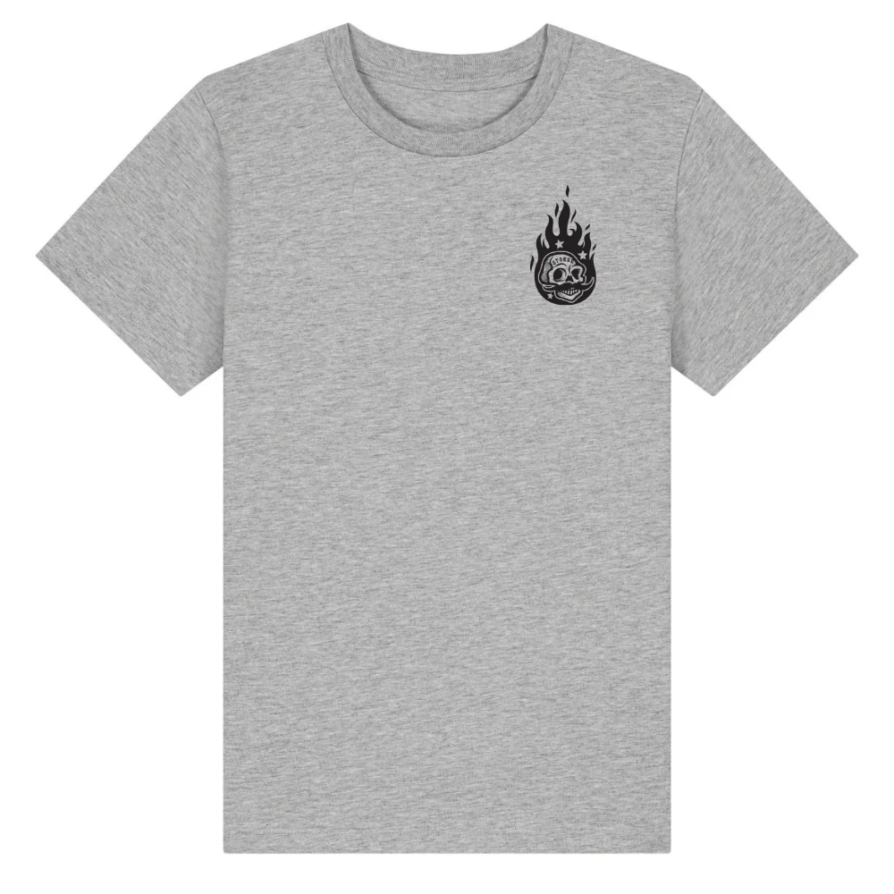 Kids Burning Man T-shirt Heather Grey - Image 3
