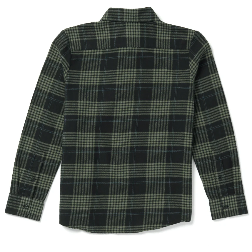 Kids Caden Plaid Longsleeve Shirt Black - Image 2