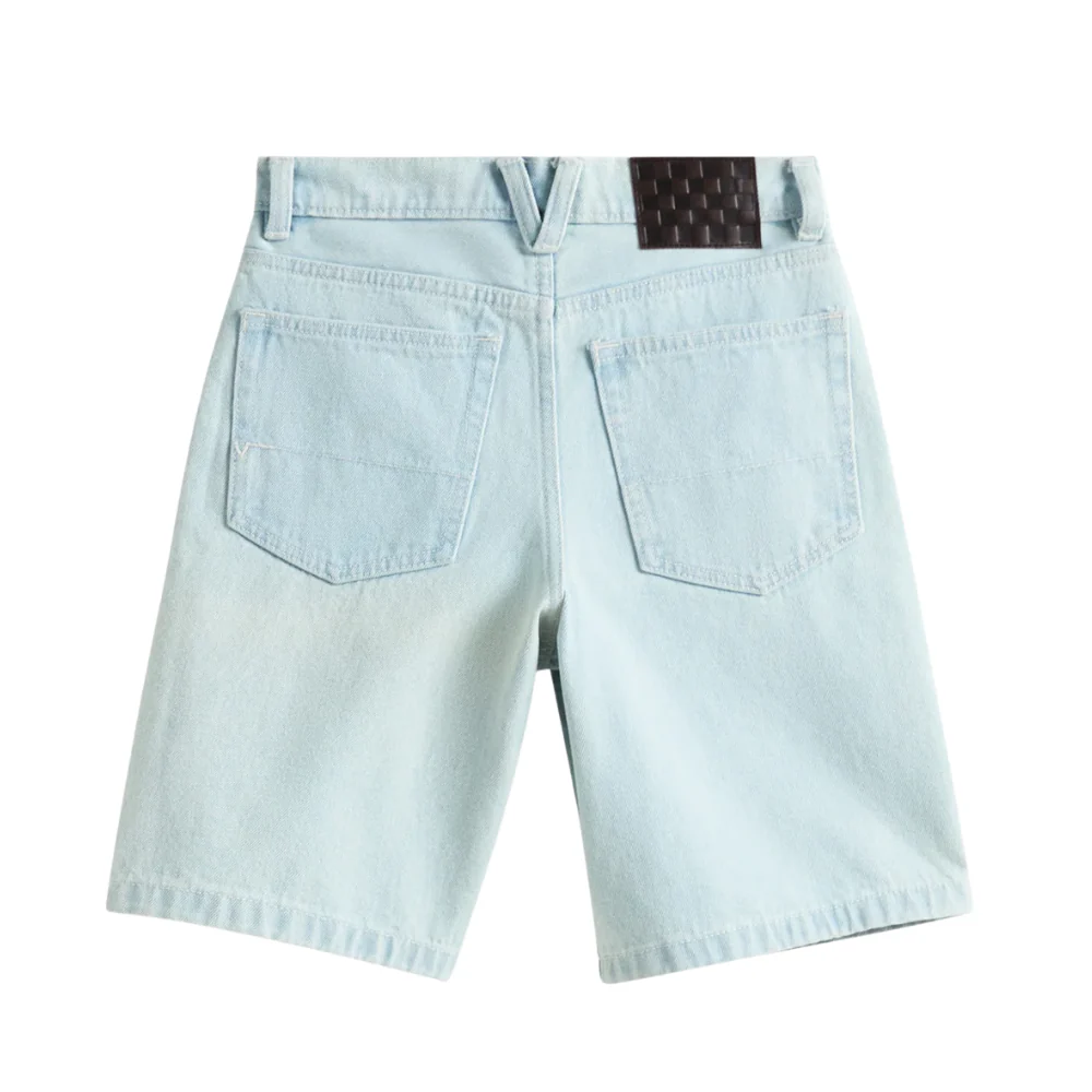 Kids Check-5 Baggy Denim Short Blue Ice - Image 2