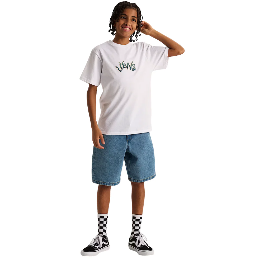 Kids Check-5 Baggy Denim Short Stonewash/Blue - Image 2