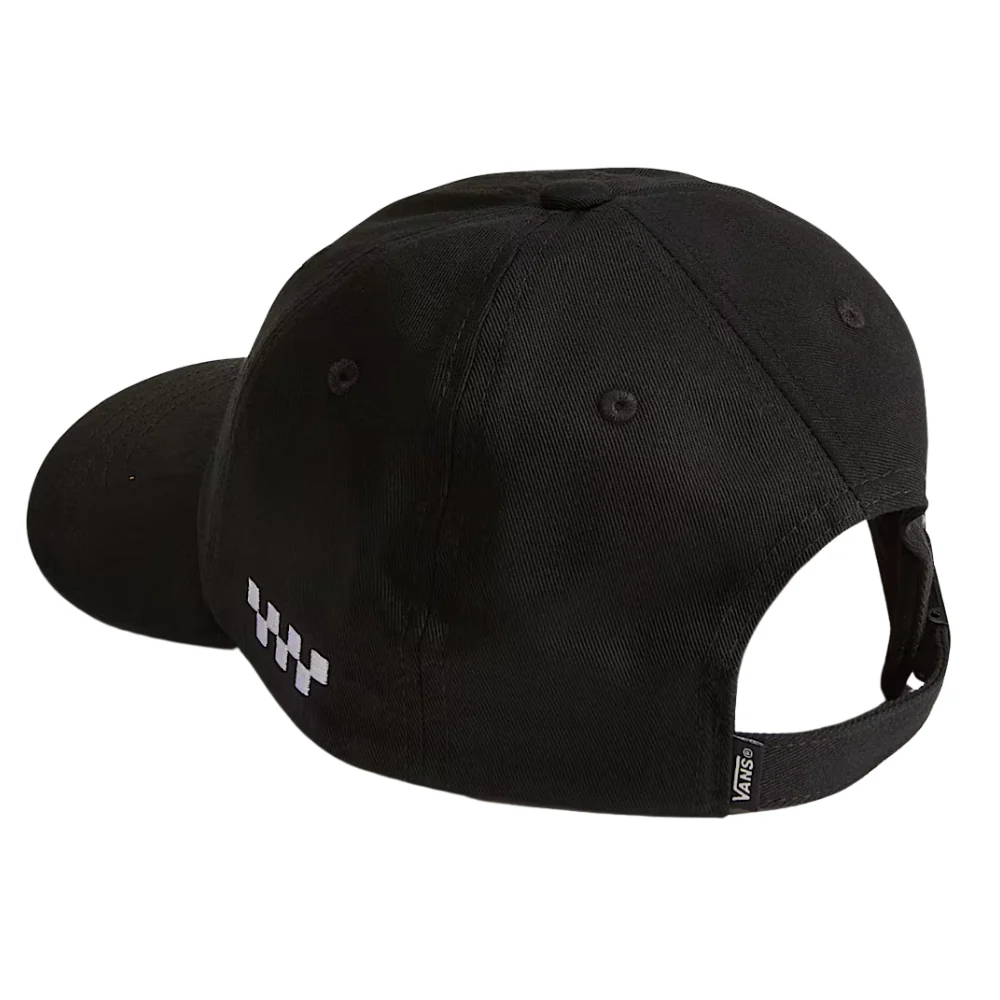 Kids Check Side Curved Cap Black - Image 2