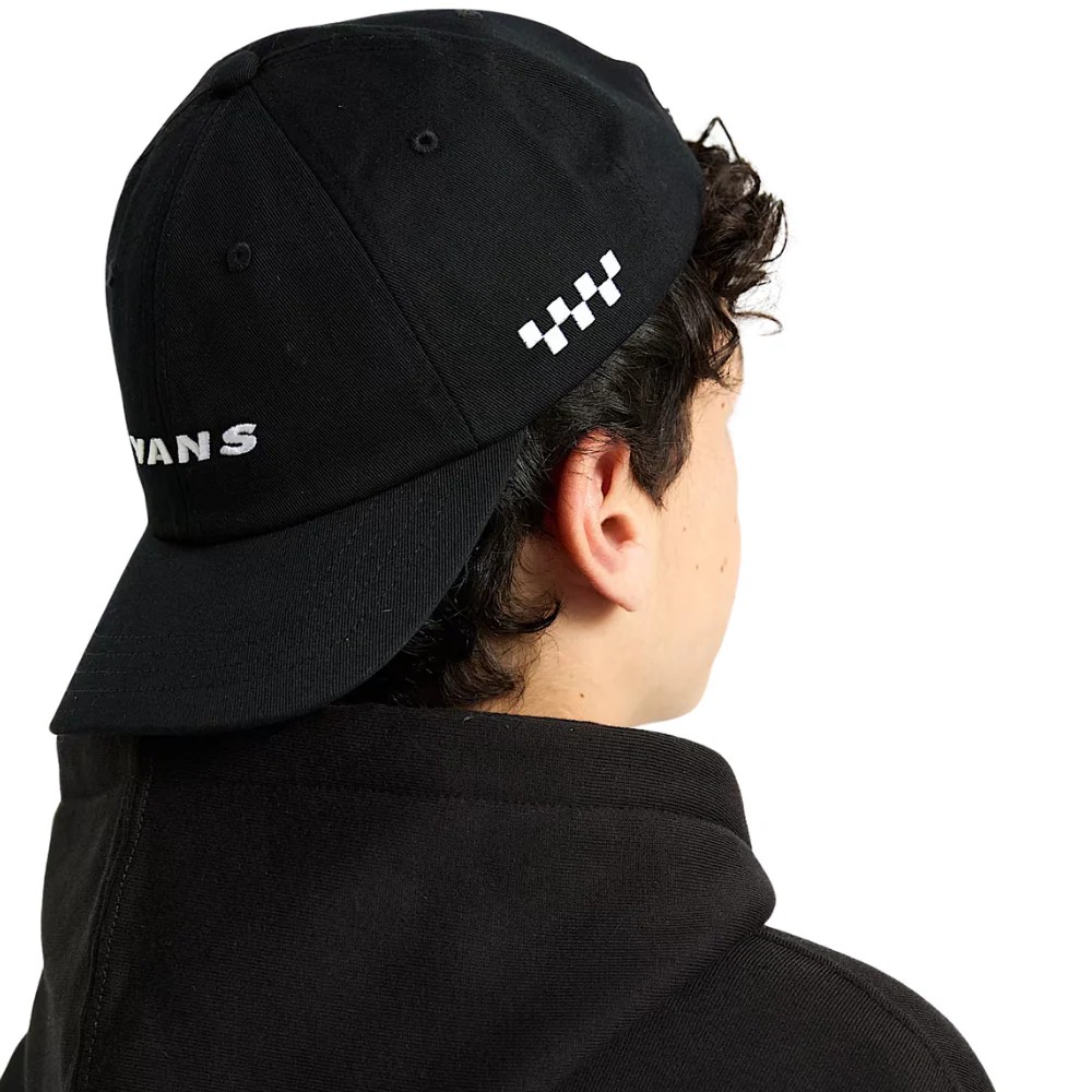 Kids Check Side Curved Cap Black - Image 3