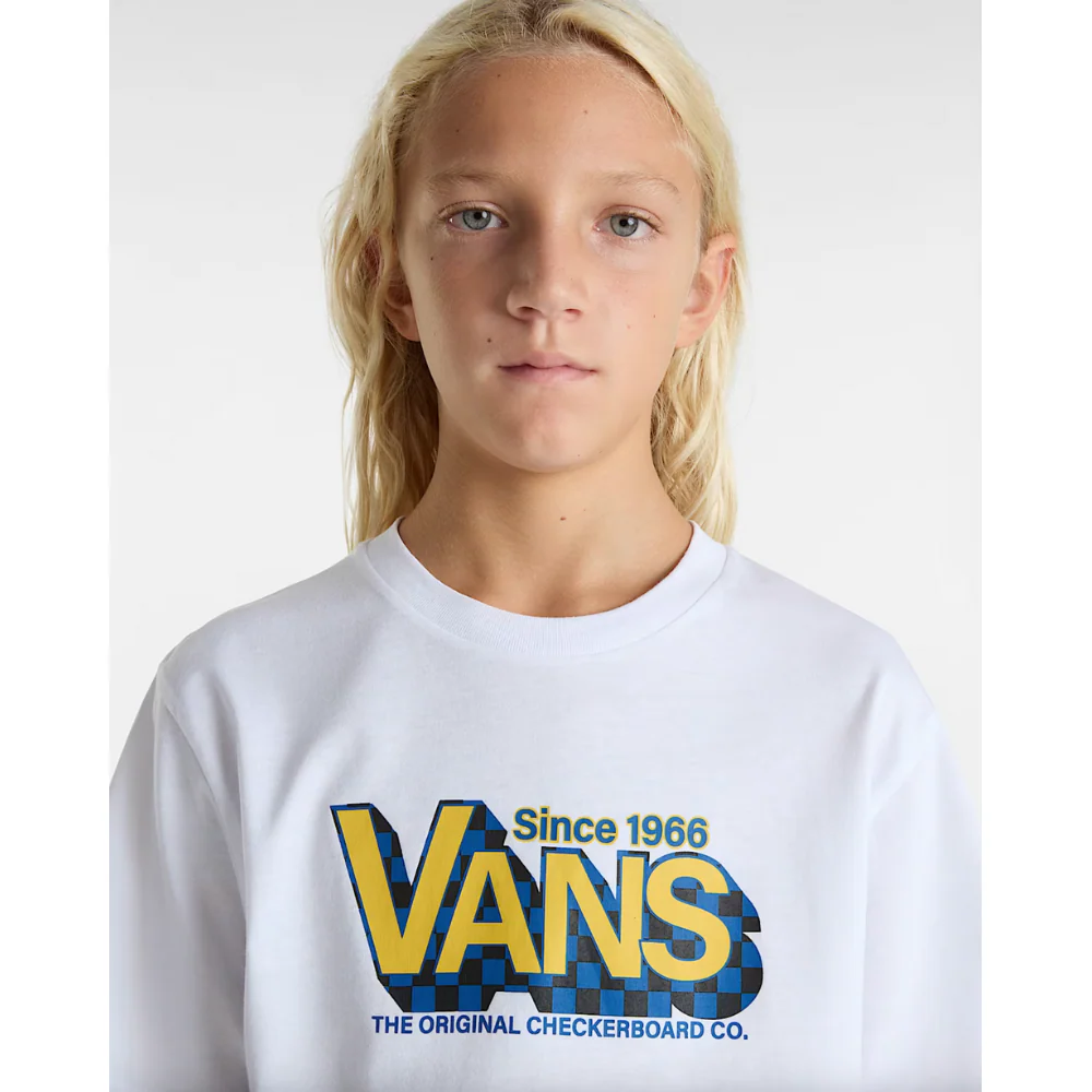 Kids Checker Drop T-shirt White - Image 5