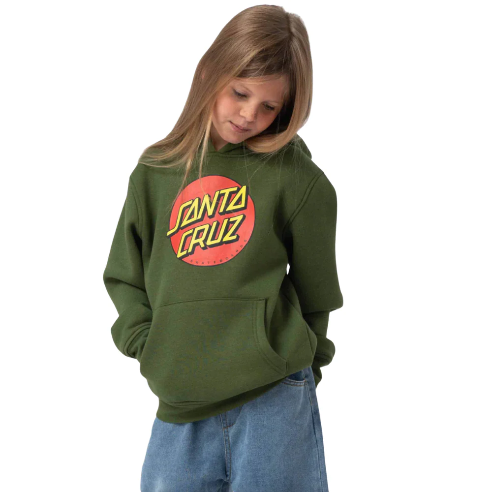 Kids Classic Dot Hoodie Dark Moss