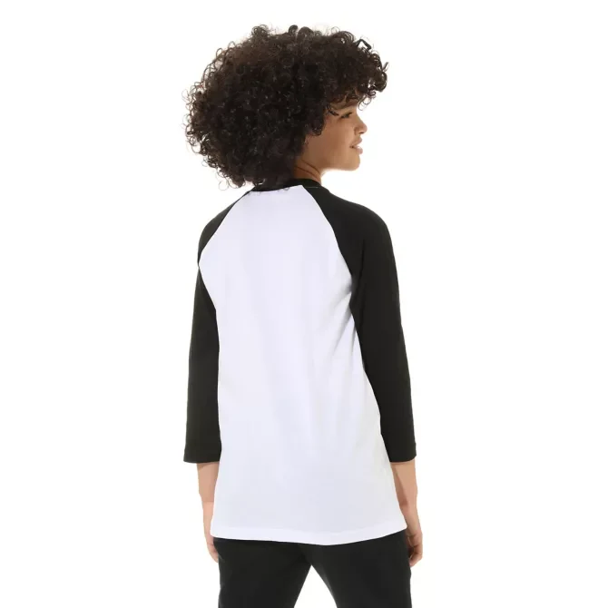 Kids Classic Raglan T-shirt White Black - Image 2