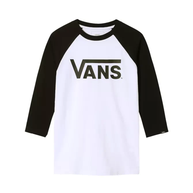 Kids Classic Raglan T-shirt White Black - Image 3