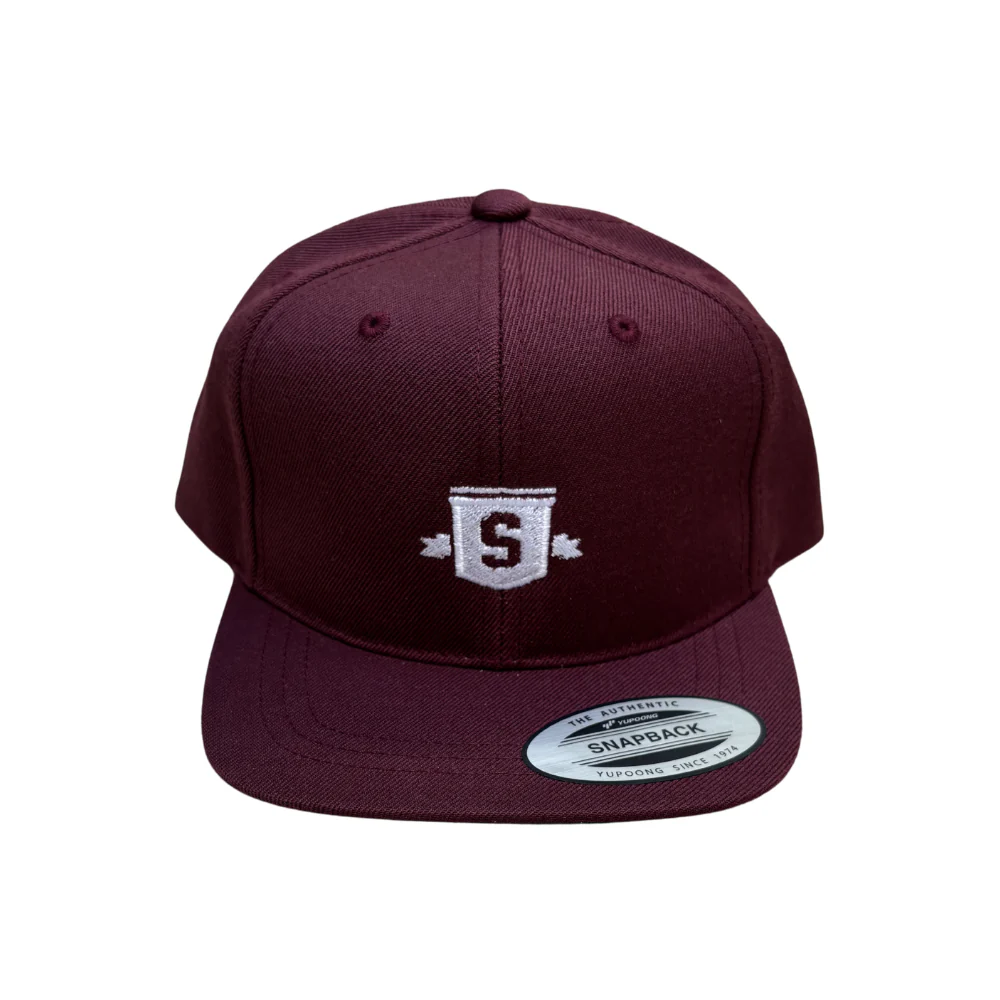 Kids Classic Shield Snapback Cap Maroon - Image 3