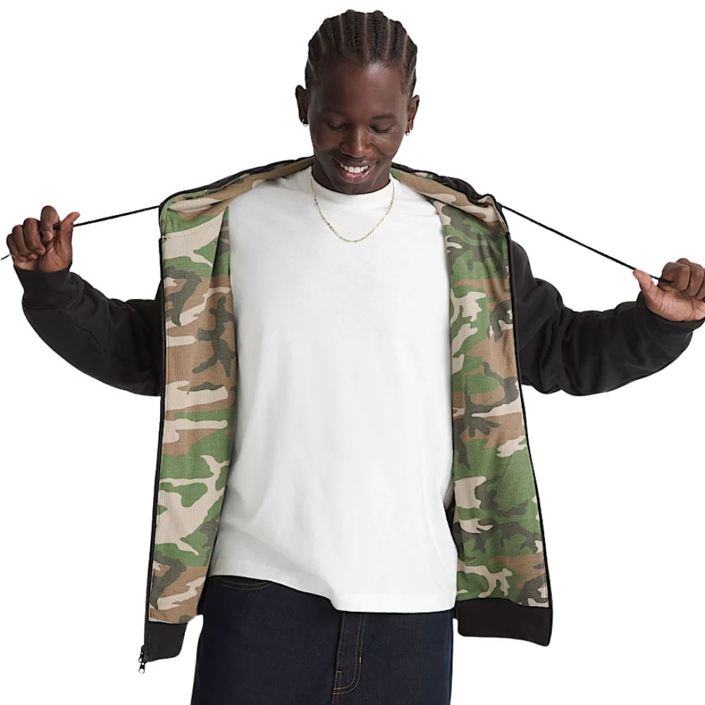 Kids Dover Thermal Lined Full Zip Hoodie Black/Vintage C - Image 4