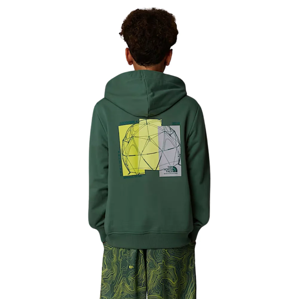 Kids Graphic Relaxed Hoodie Duck Green - Image 2