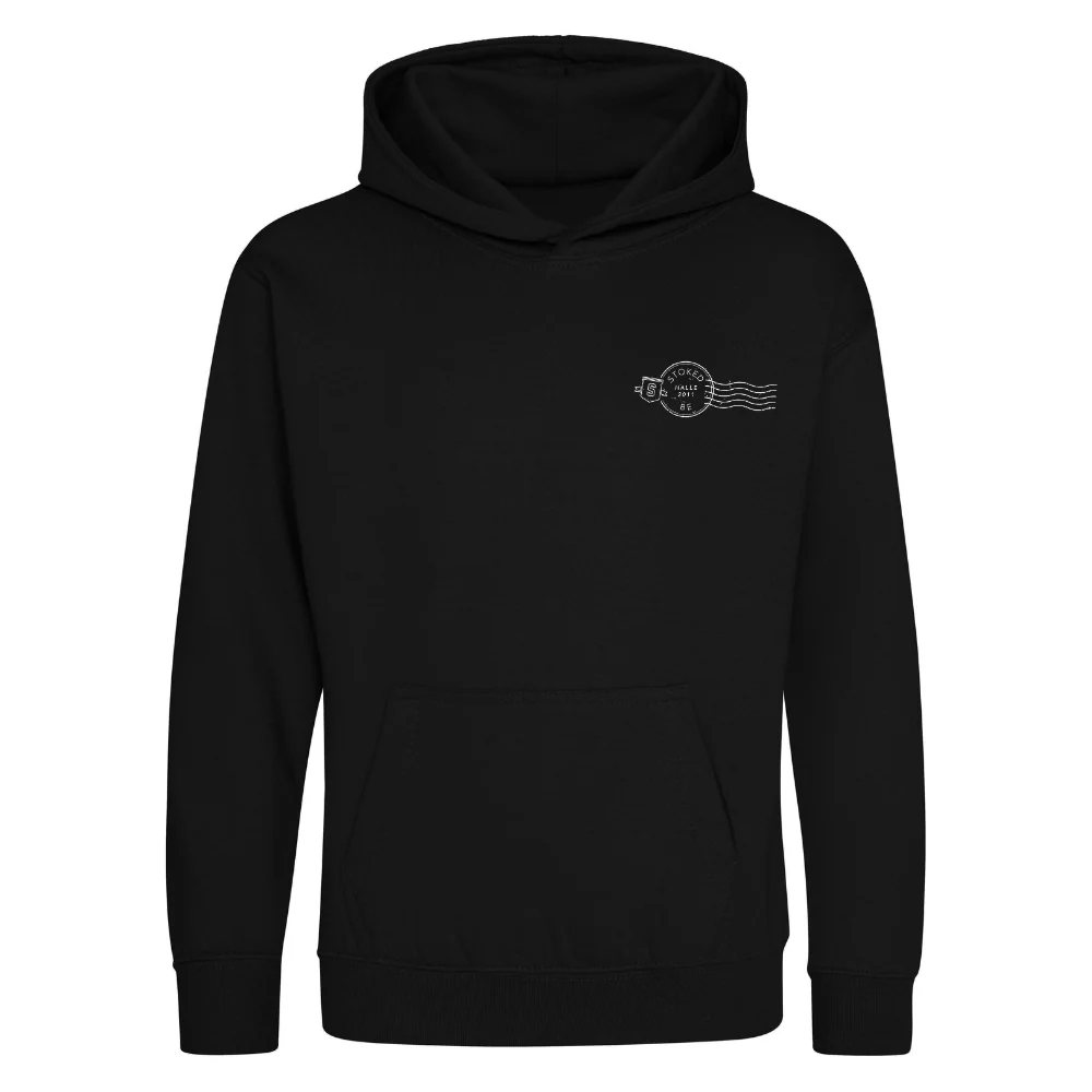 Kids Greetings From Stoked Skate Hoodie Black - Image 2
