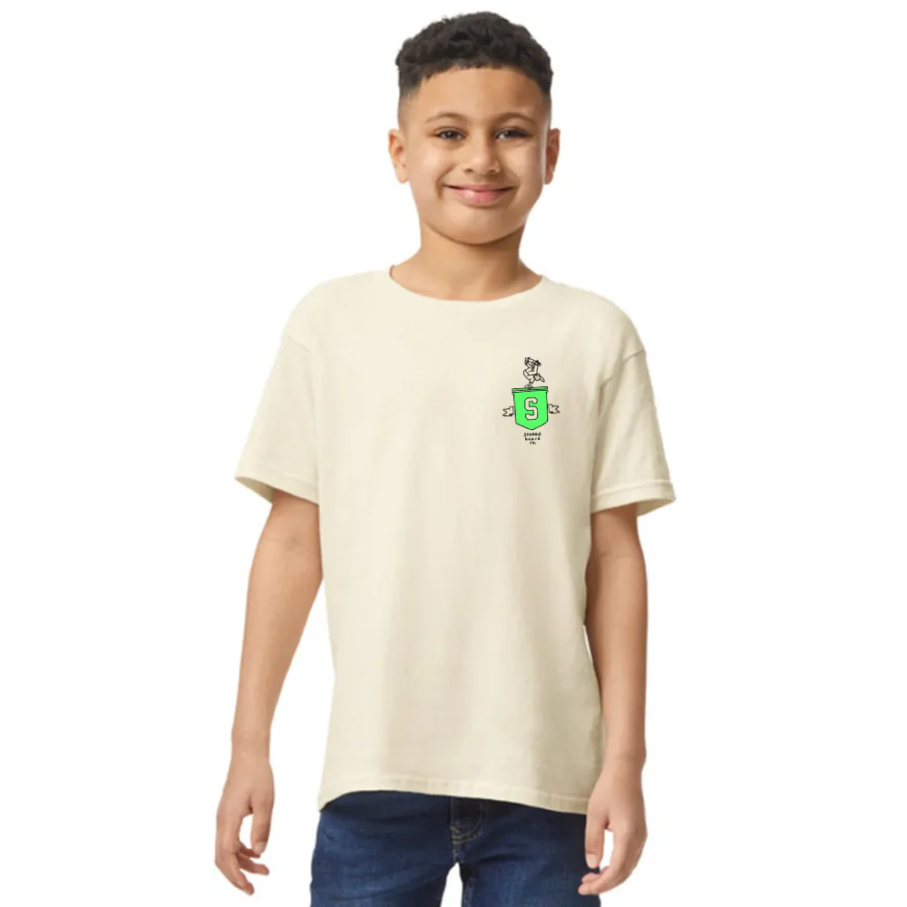 Kids Handplant Green T-shirt Natural - Image 2