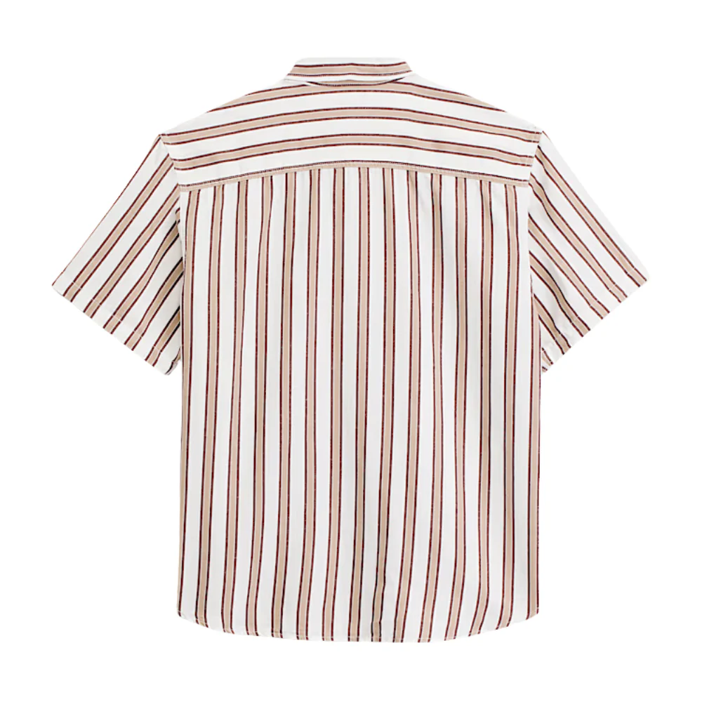 Kids Lawson Stripe Short Sleeve Shirt White/ Potting Soil - Image 2