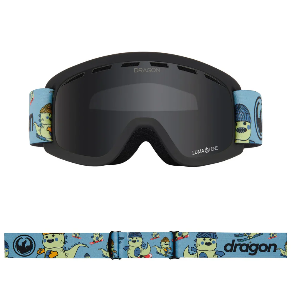 Kids Lil D Kaiju/LumaLens Dark Smoke Snowboard Goggles - Image 2