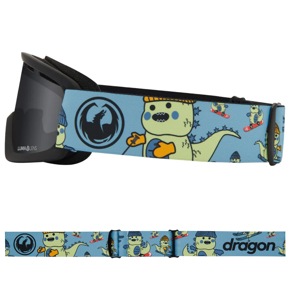 Kids Lil D Kaiju/LumaLens Dark Smoke Snowboard Goggles - Image 4