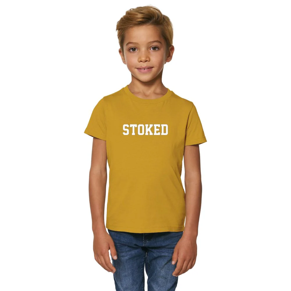 Kids Maxi Script T-Shirt Ochre