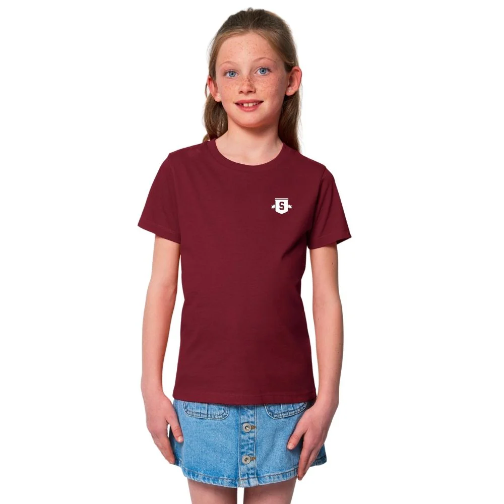 Kids Mini Shield T-Shirt Burgundy - Image 2