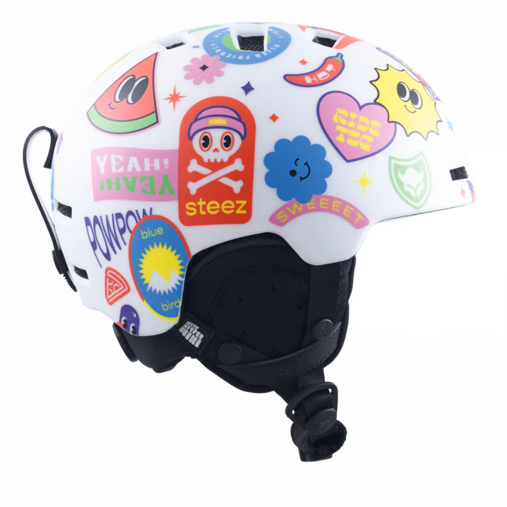 Kids Nipper Mini Graphic Design White Happy Sticker Helm - Image 2