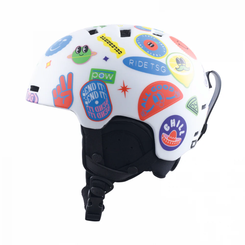 Kids Nipper Mini Graphic Design White Happy Sticker Helm - Image 4
