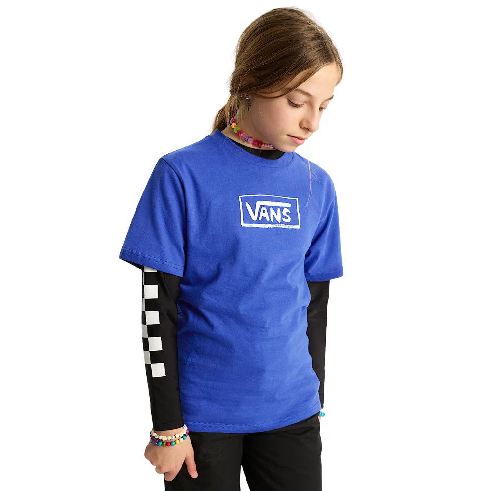 Kids On Canvas T-Shirt Royal Cobalt - Image 5