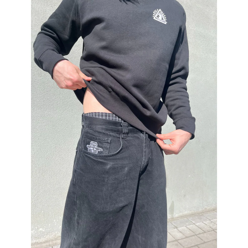 King Concrete Baggy Denim Pants True Black - Image 5