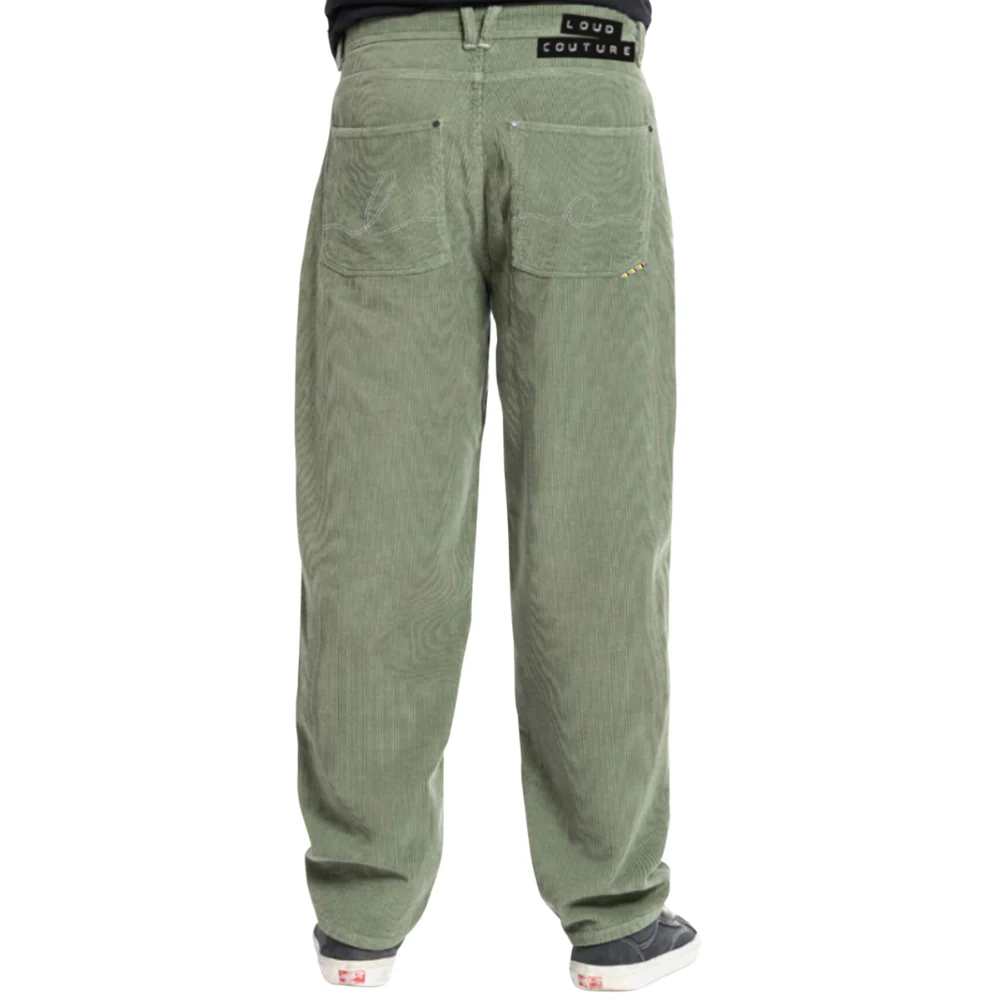 Loud Couture Big Noise Cord Pants Olive - Image 2