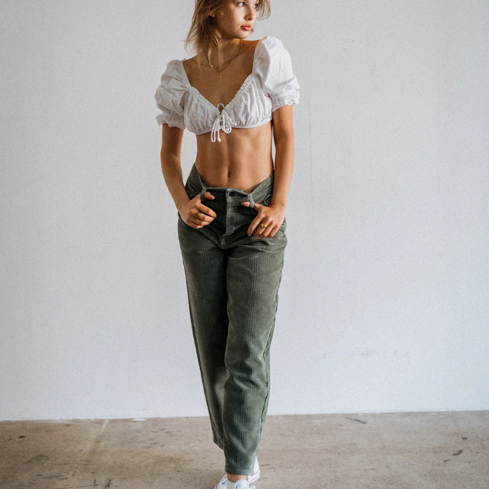 Loud Couture Big Noise Cord Pants Olive - Image 4