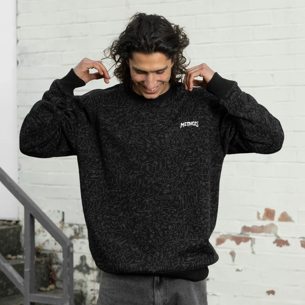 Lucas Crew Sweatshirt Black - Image 2