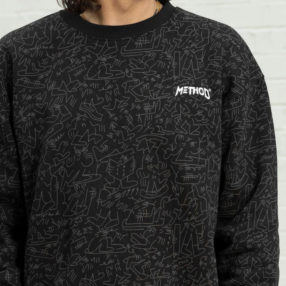 Lucas Crew Sweatshirt Black - Image 9
