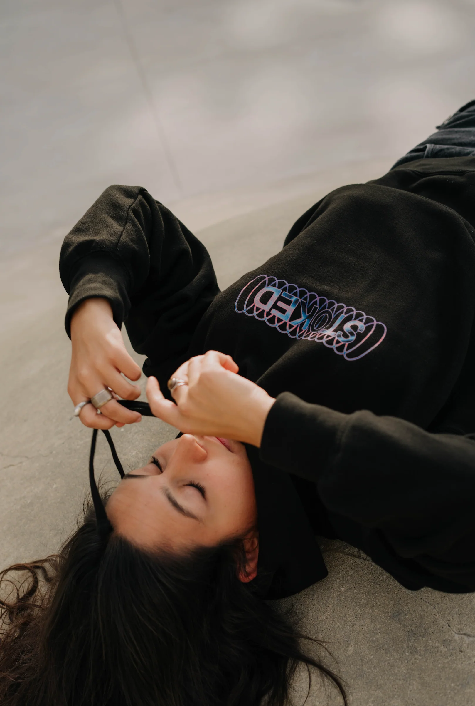 Lucid Dreams Heavyweight Hoodie Jet Black - Image 2