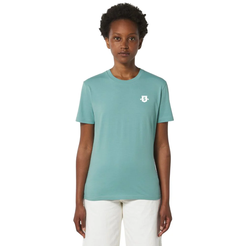 Mini Shield T-Shirt Teal Monstera - Image 2