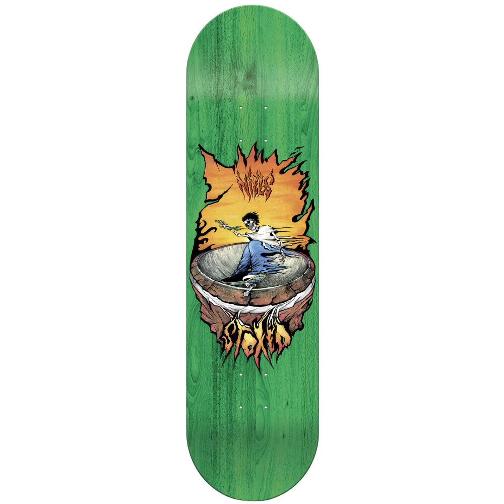 Niels Fire Bowl 8.125" Green Skateboard Deck