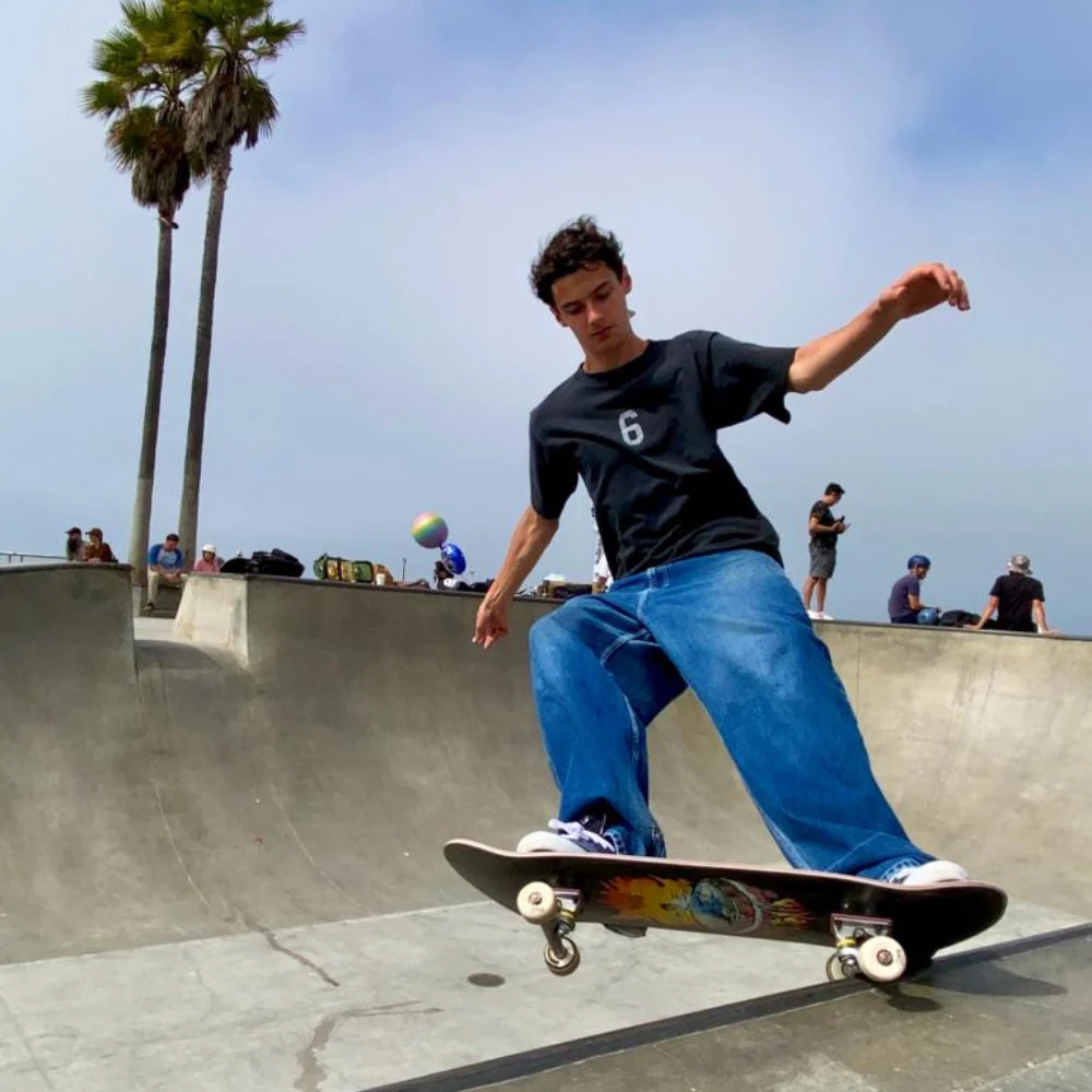 Niels Fire Bowl Blue Skateboard Deck - Image 2